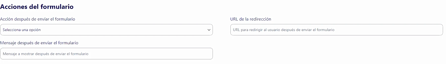 Acciones del formulario