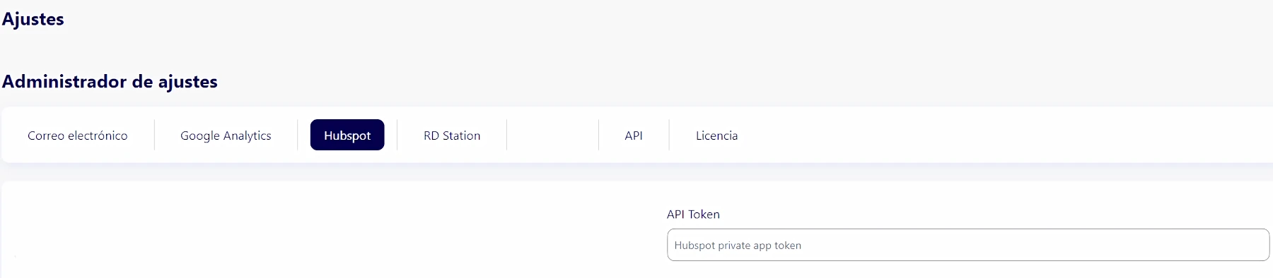 Ajustes hubspot