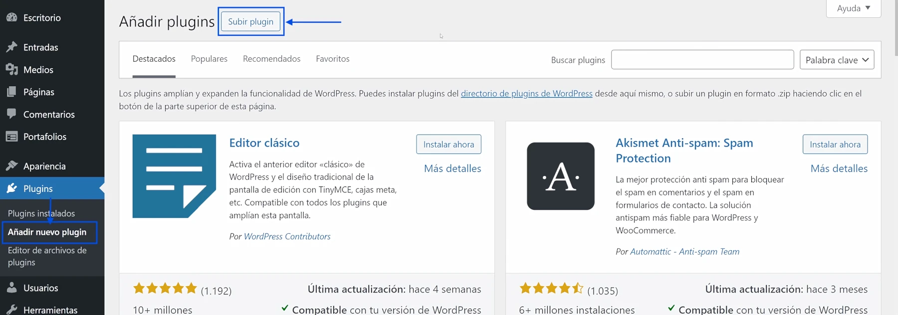 Añadir nuevo plugin