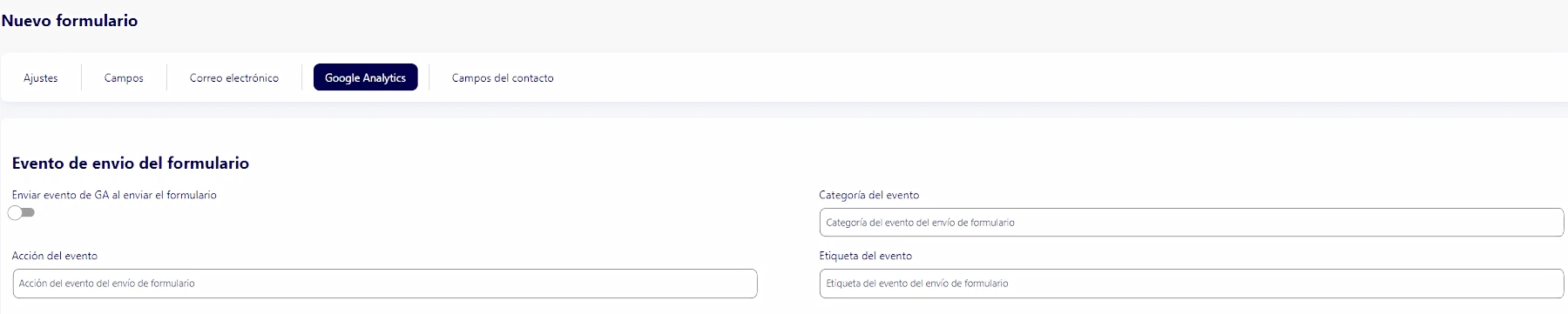 Google analytics formulario