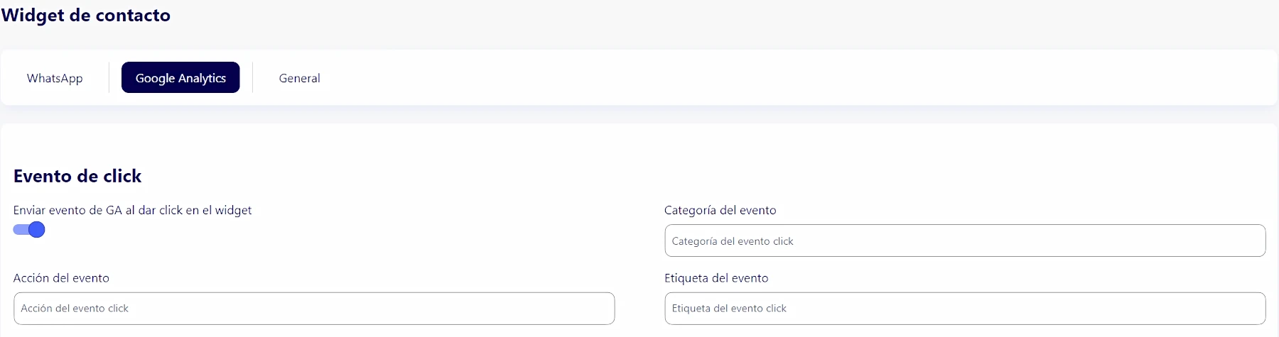 Widget de contacto GOM Tools WordPress google analytics primer renglon