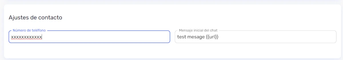 Sección de información para el Widget de WhatsApp