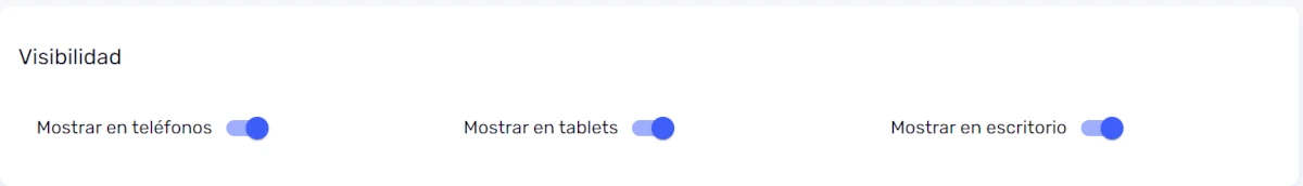 Sección de visibilidad para el Widget de WhatsApp