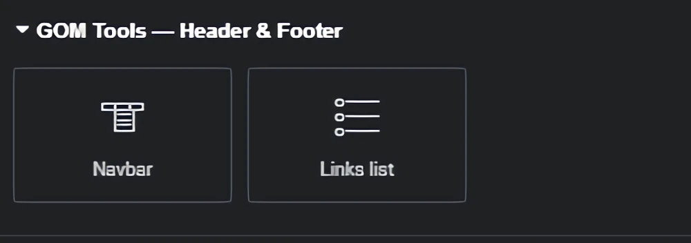 Widgets gom Header & footer