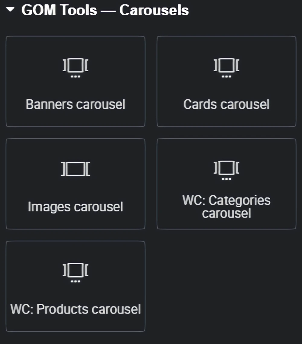 Widgets gom carousels