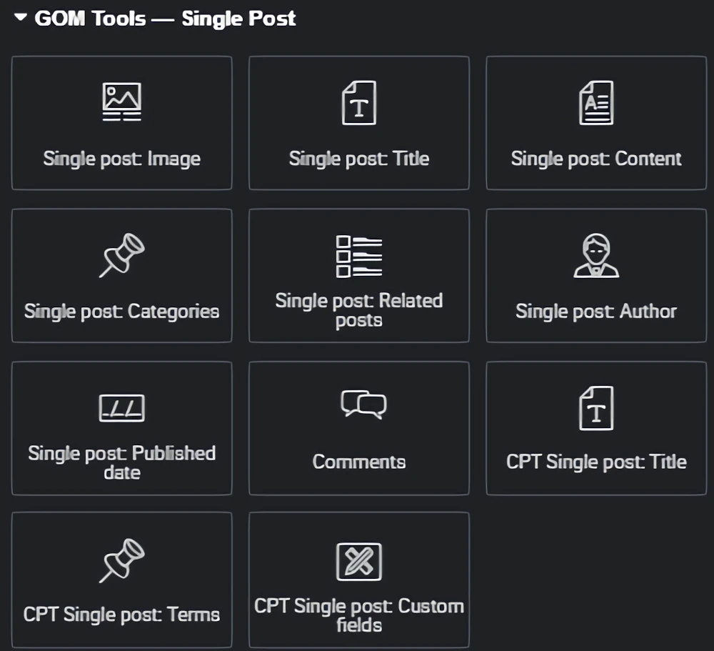 Widgets gom single post
